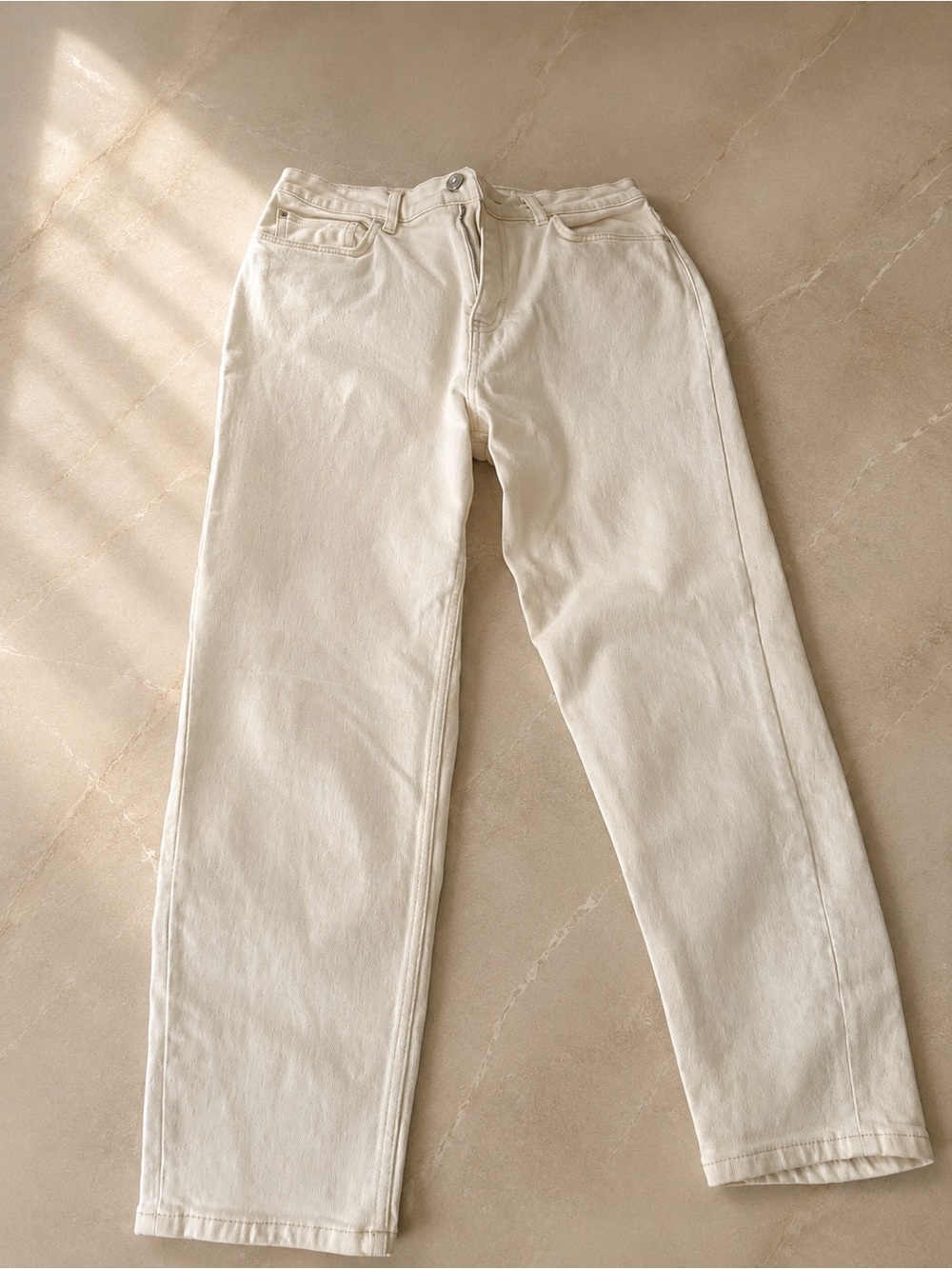 Mango Cream Mom Ankle Jean